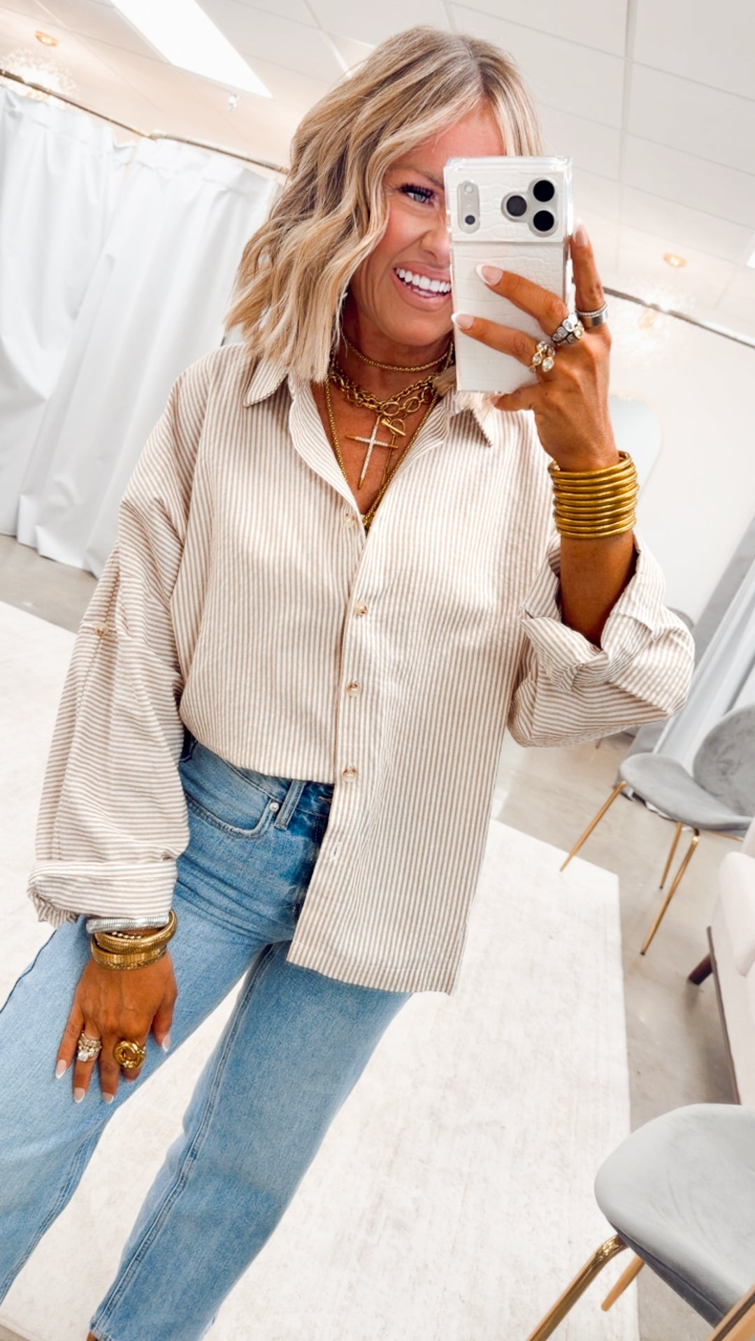 Dockside Button Down Shirt-Taupe