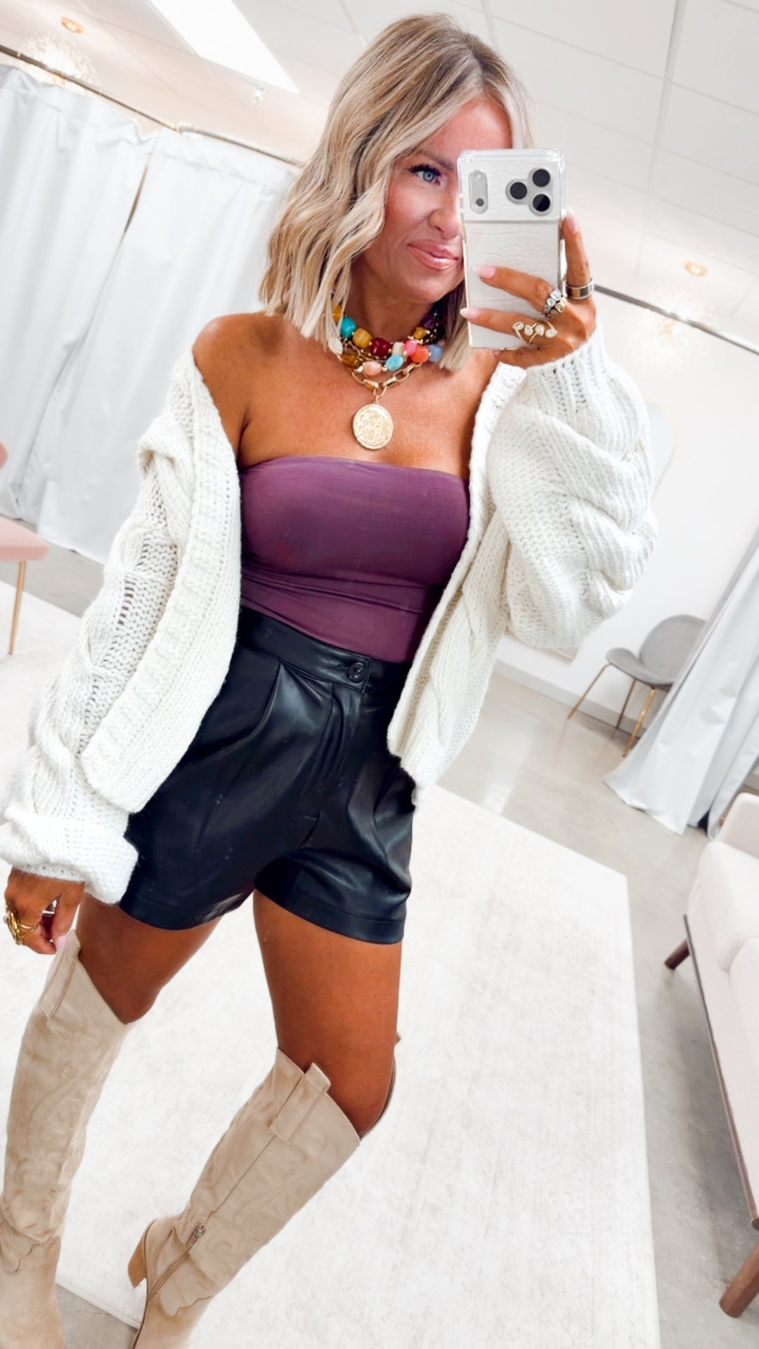 The Posh Pleather Shorts-Black