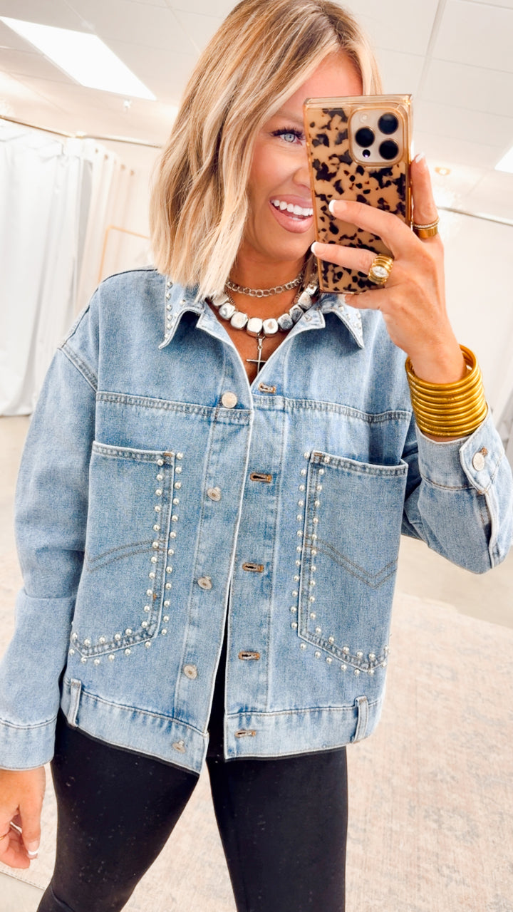 Westward Studded Detail Denim Jacket