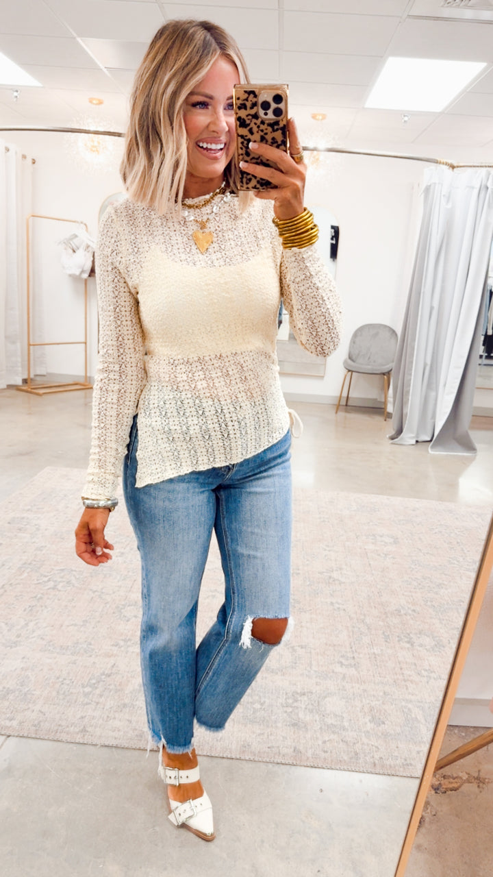 Rosalie Boatneck Top-Cream