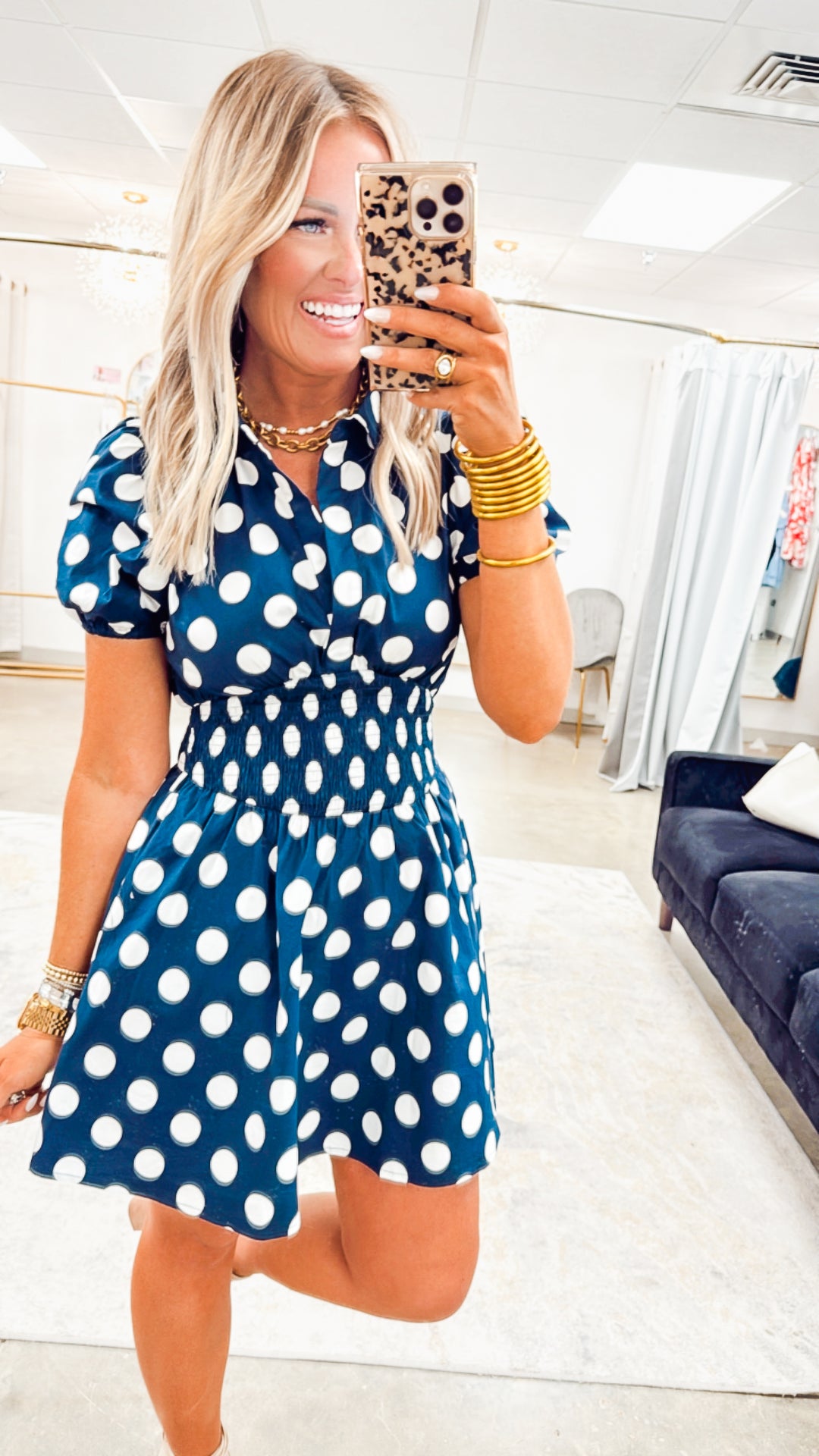 Polka Charm Mini Dress
