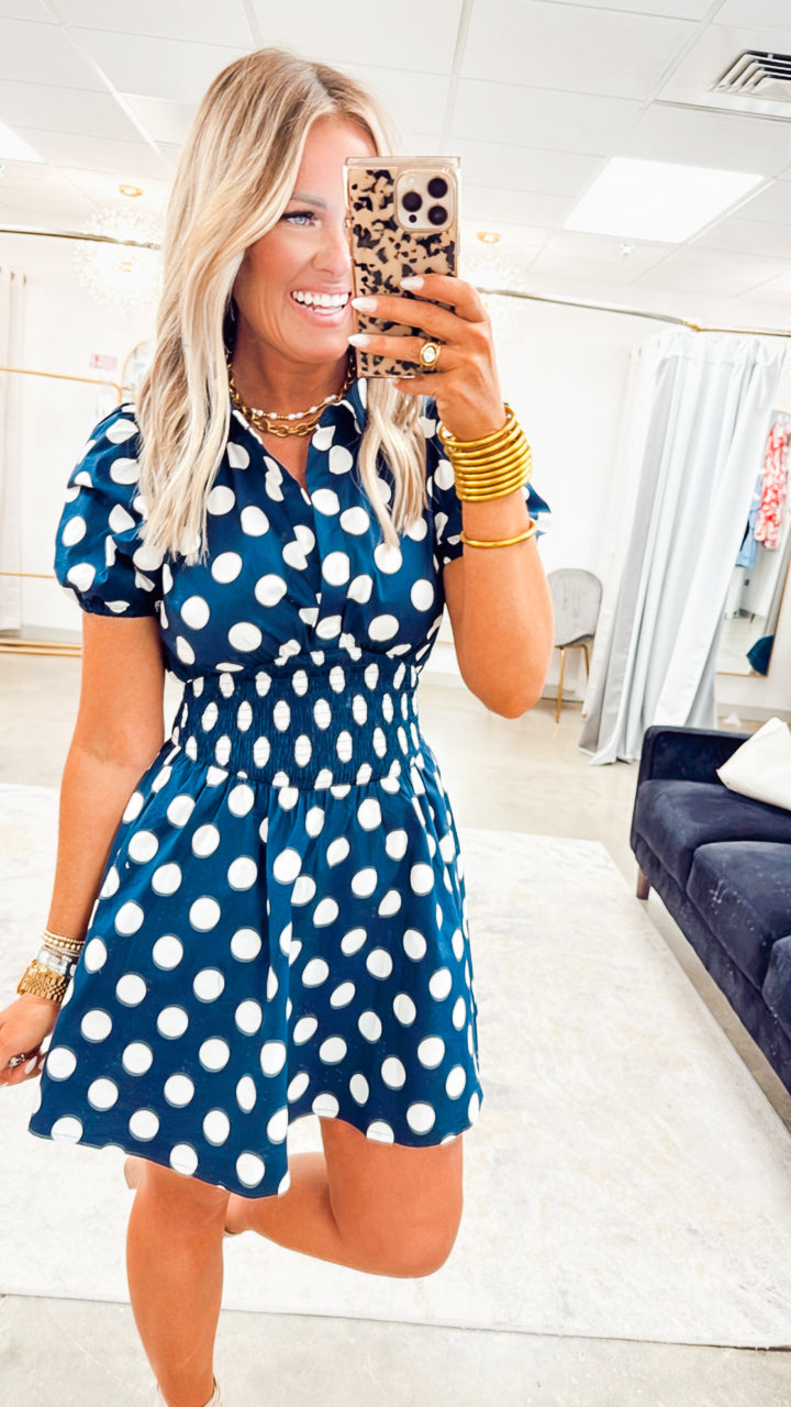Polka Charm Mini Dress