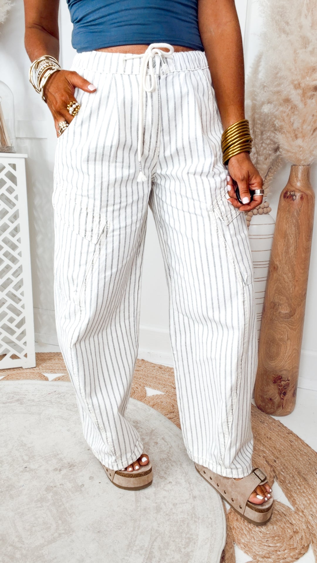 The Jovie Cargo Pants-White