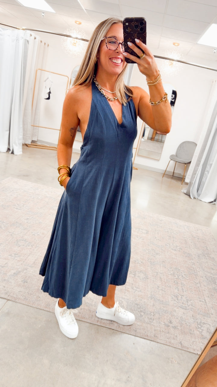 Lainey Halter Wide-Leg Jumpsuit