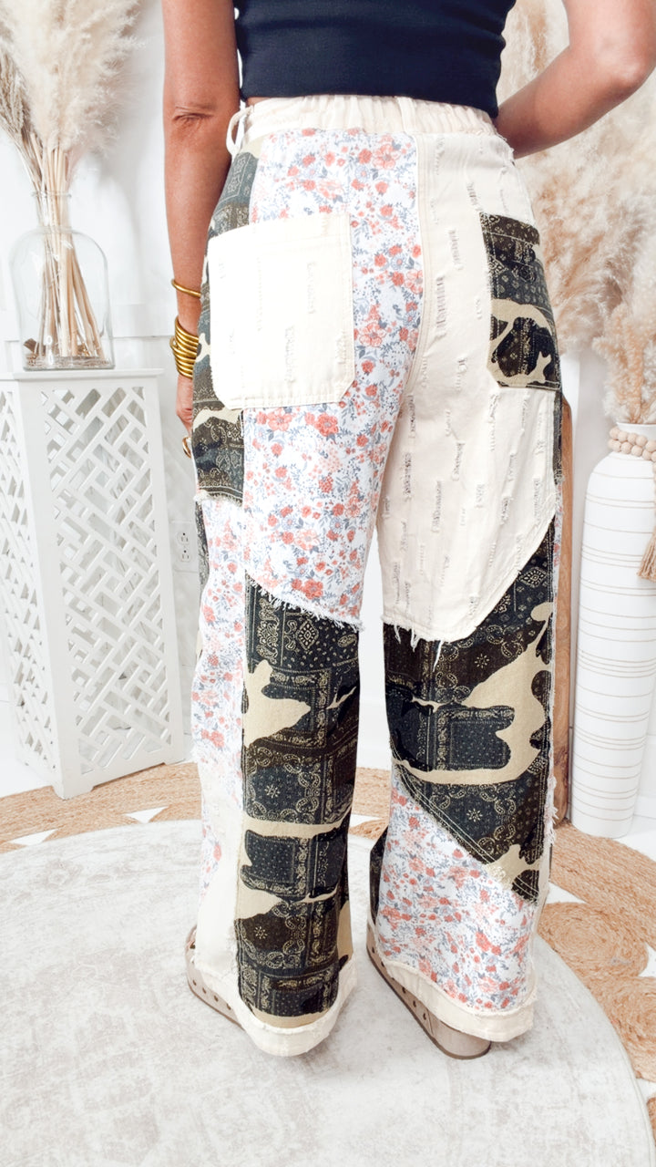 The Bohemian Patchwork Pants-Camo