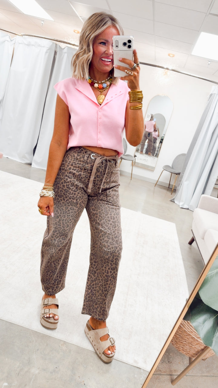 Leopard Slouchy Barrel Jean