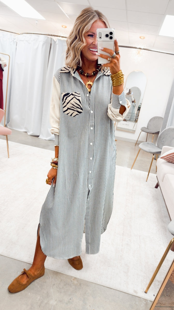 The Wild at First Stripe Dress
