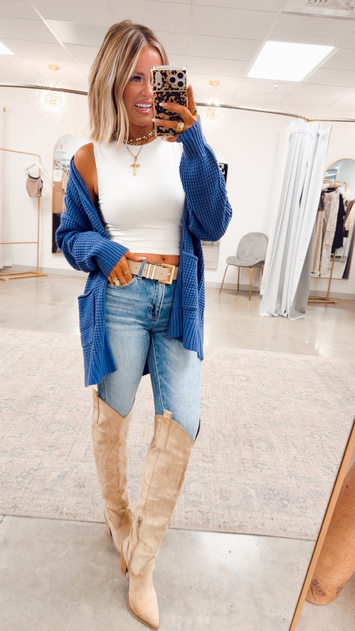 Marlin Waffle Weave Cardigan