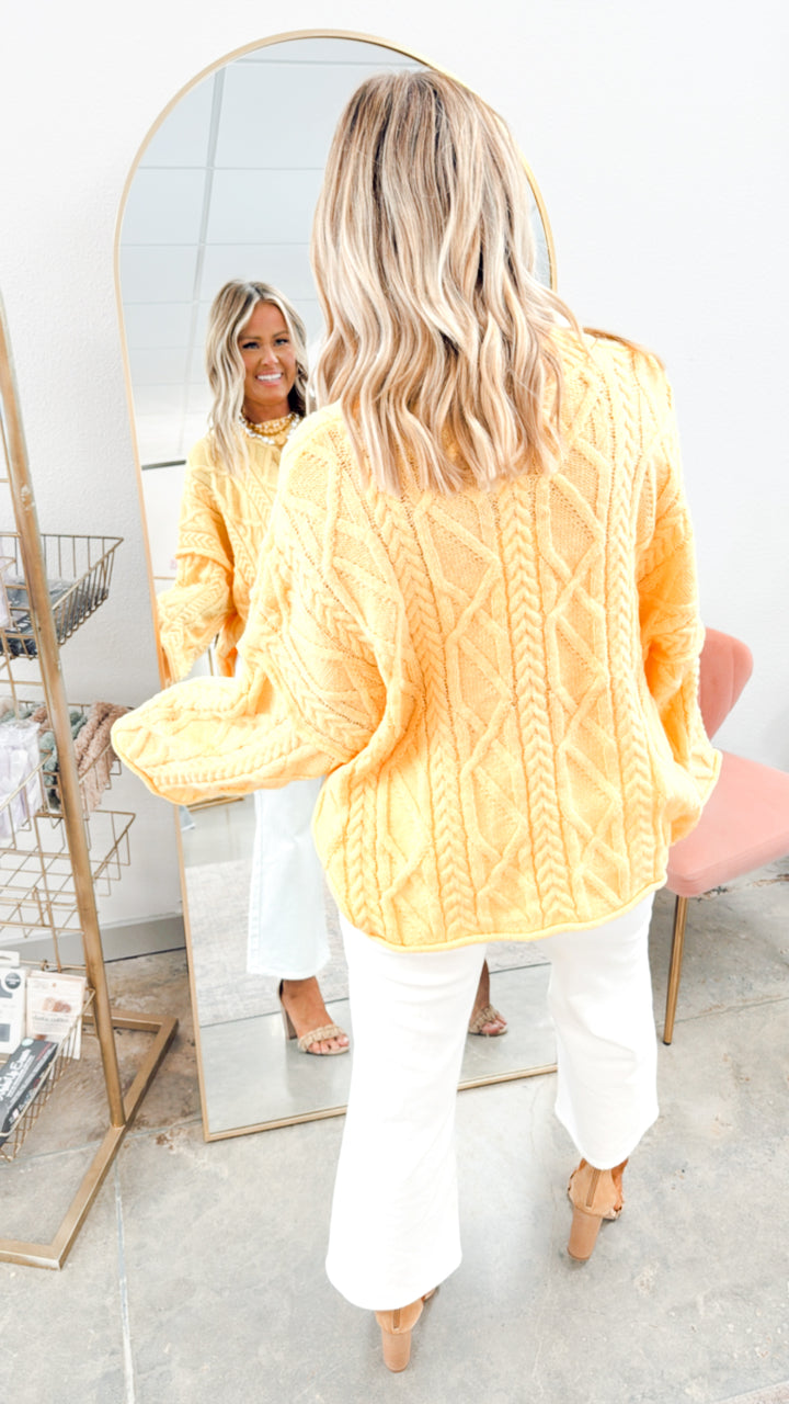 Knotted Haven Sweater-Yellow