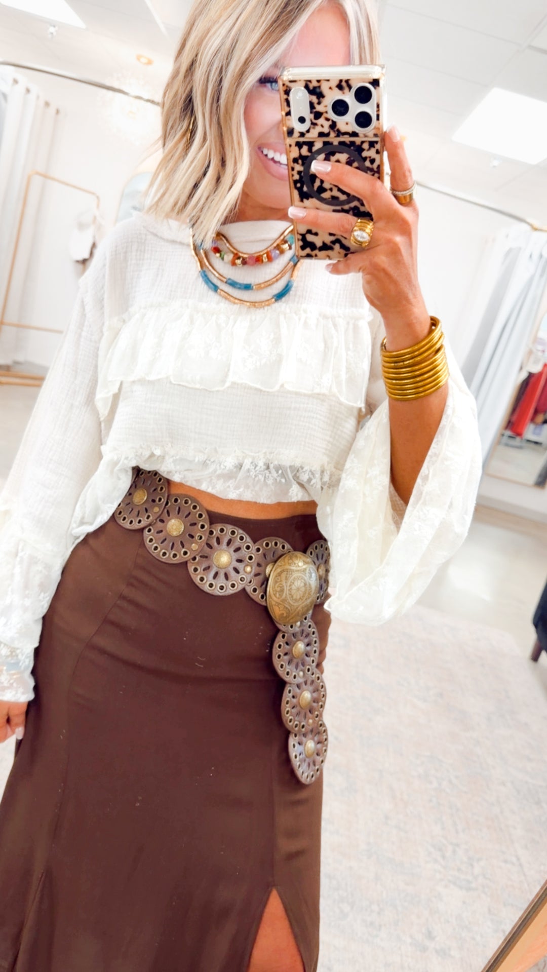 The Wild Sage Mandala Belt- Dark Brown