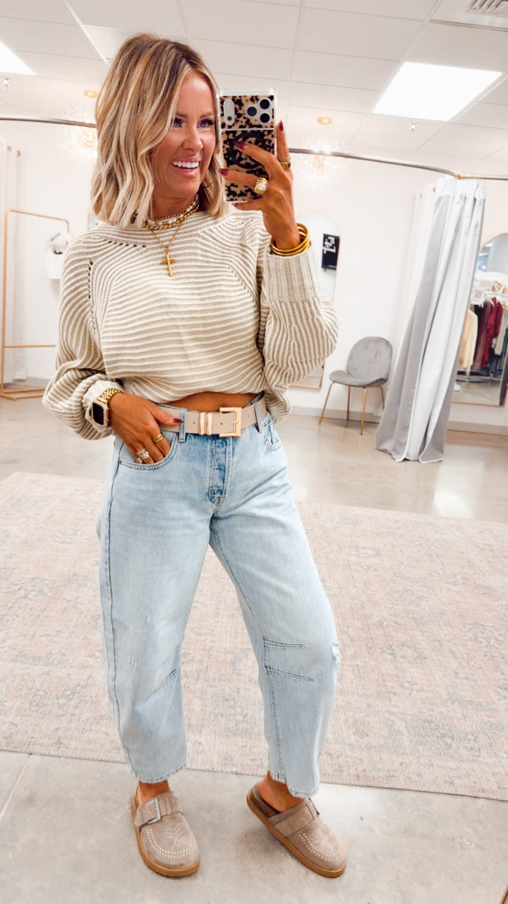 Tessa Ribbed Sweater-Cream