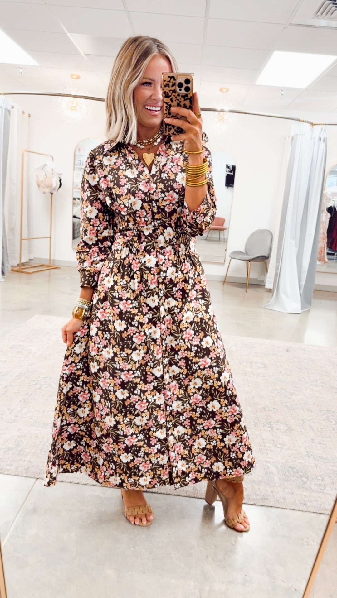 Fall Petal Midi Dress