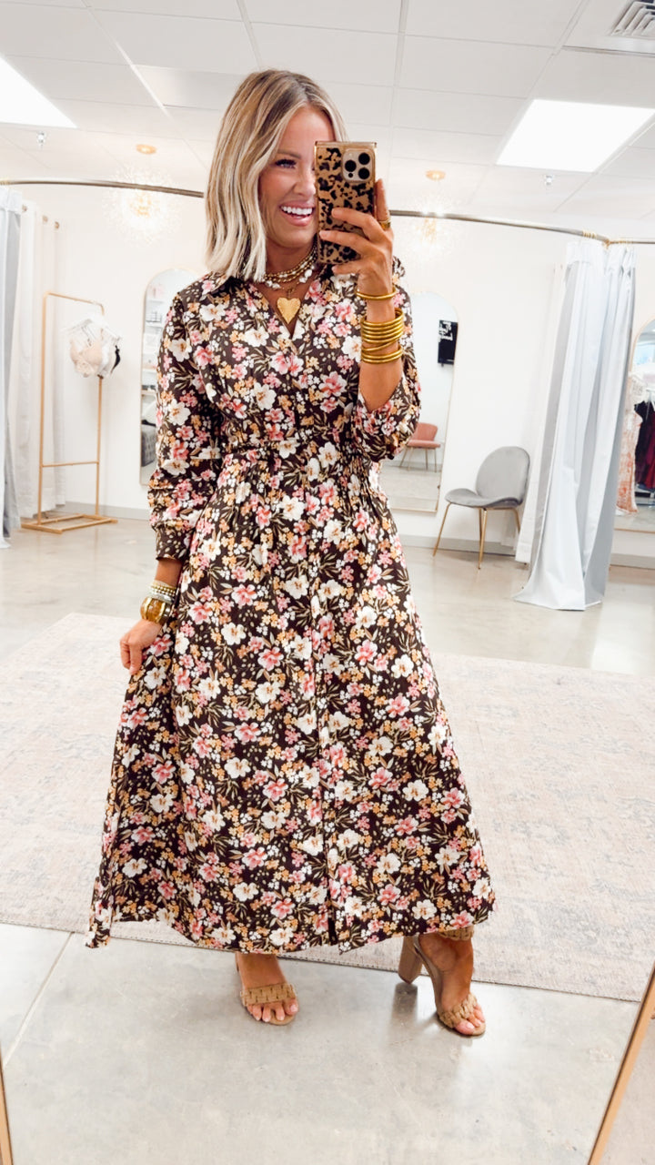 Fall Petal Midi Dress