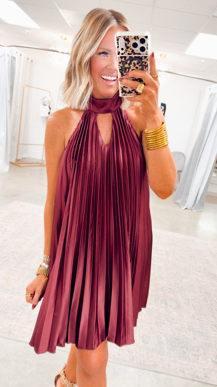 The Ever After Halter Dress-Wine