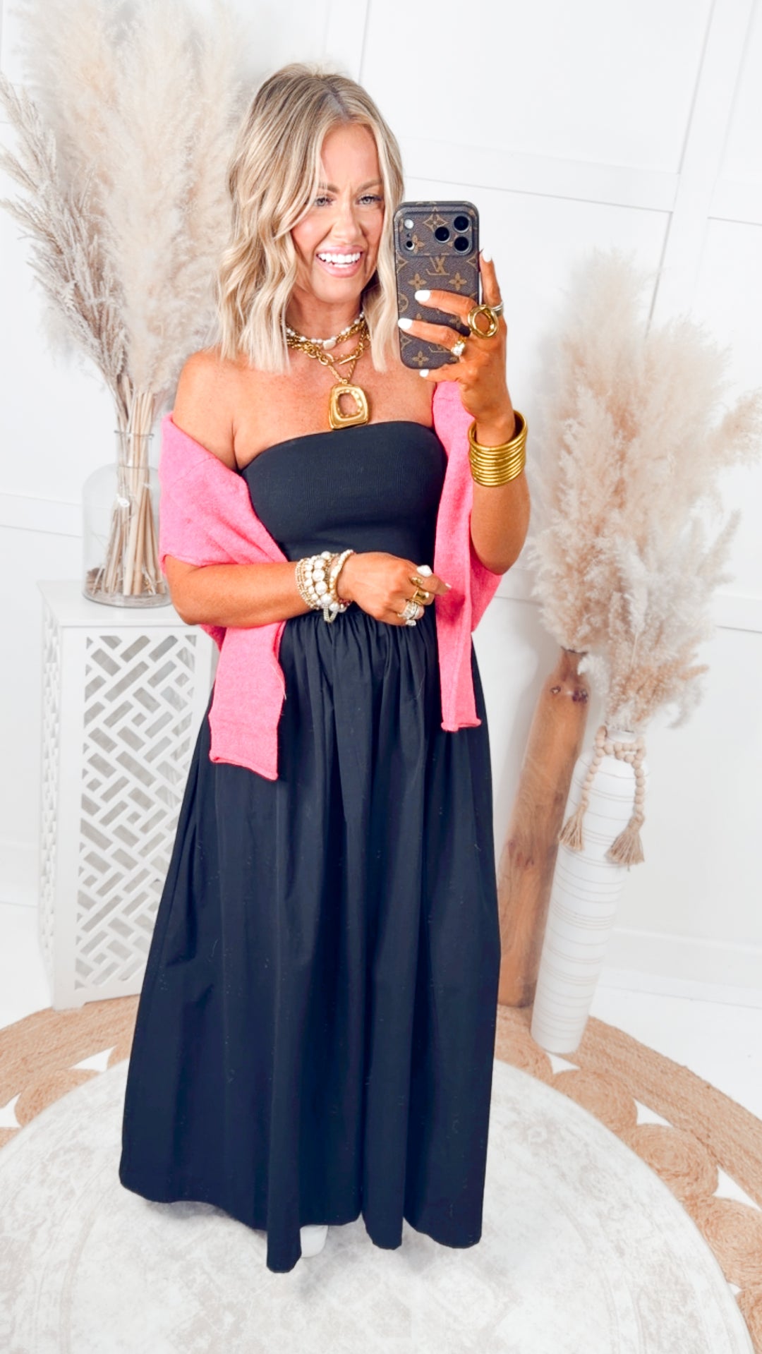 The Tidal Breeze Midi Dress-Black