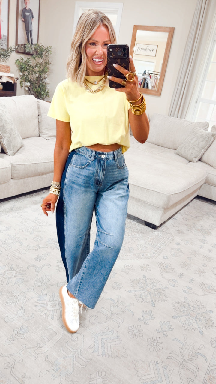 Classic Relaxed Crop Tee-Lemon