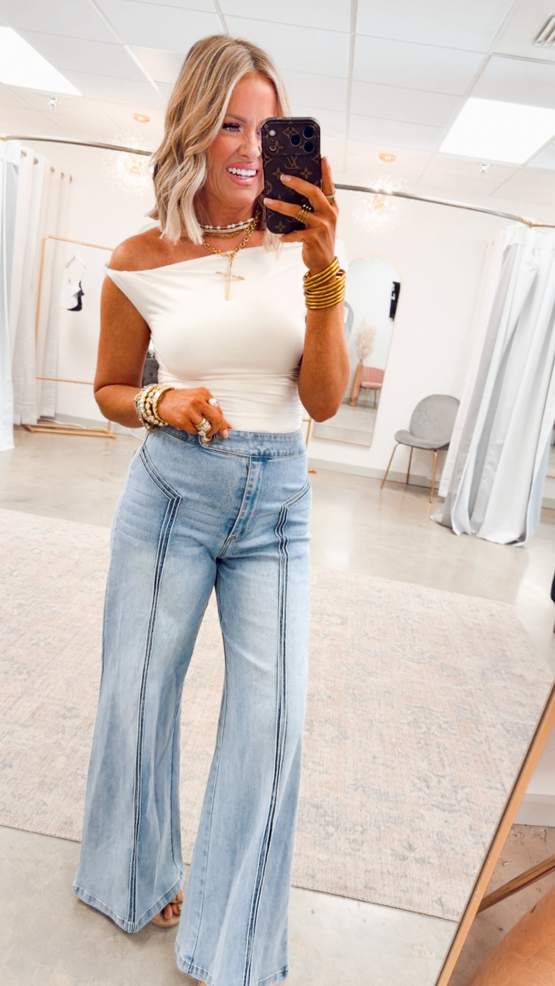 Katherine High Waisted Wide Leg Jean-Light