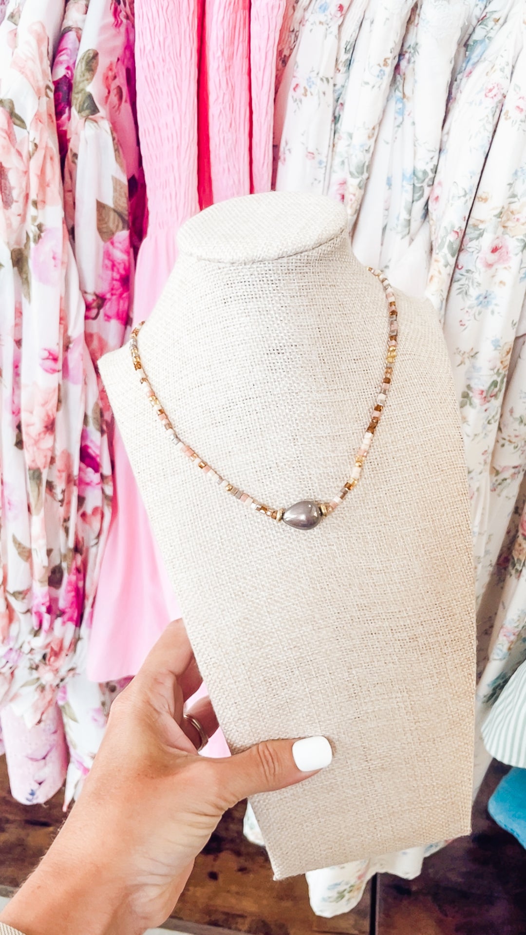 Ocean Drops Necklace-Multi Nude