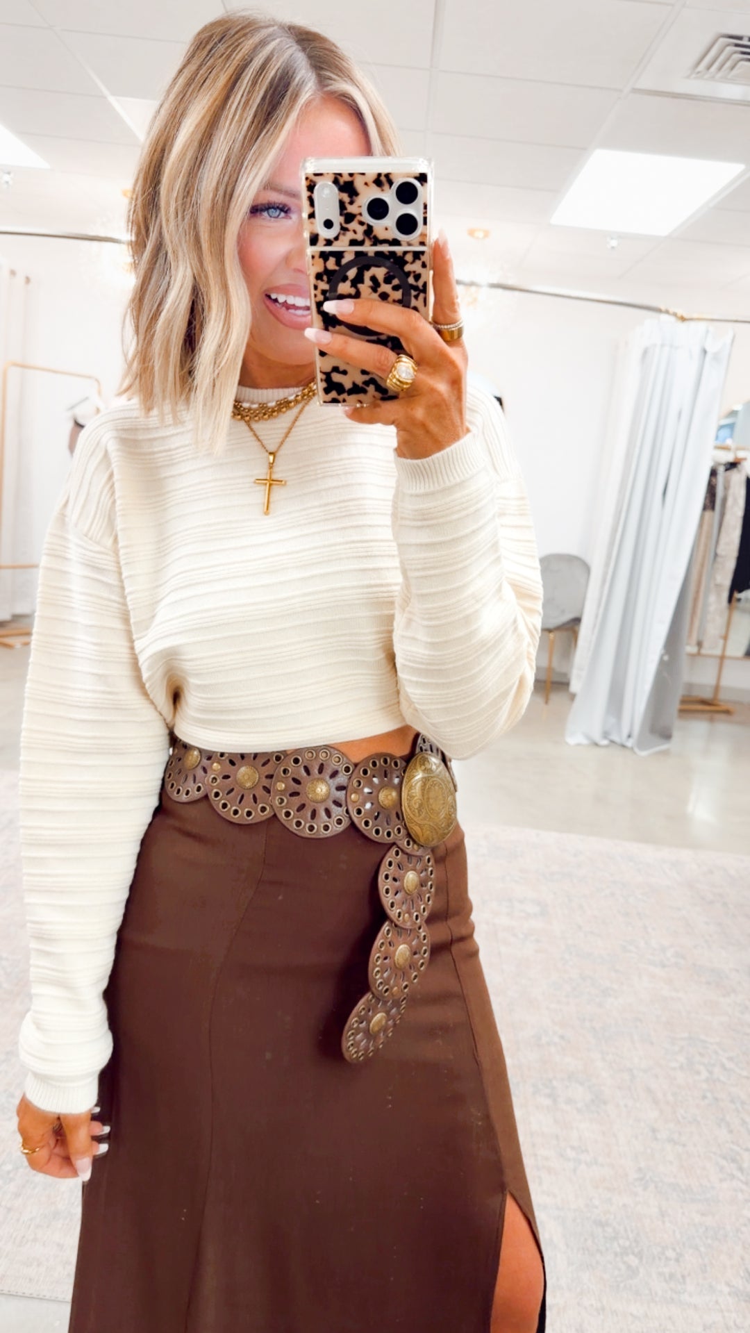 The Marlow Midi Skirt-Brown