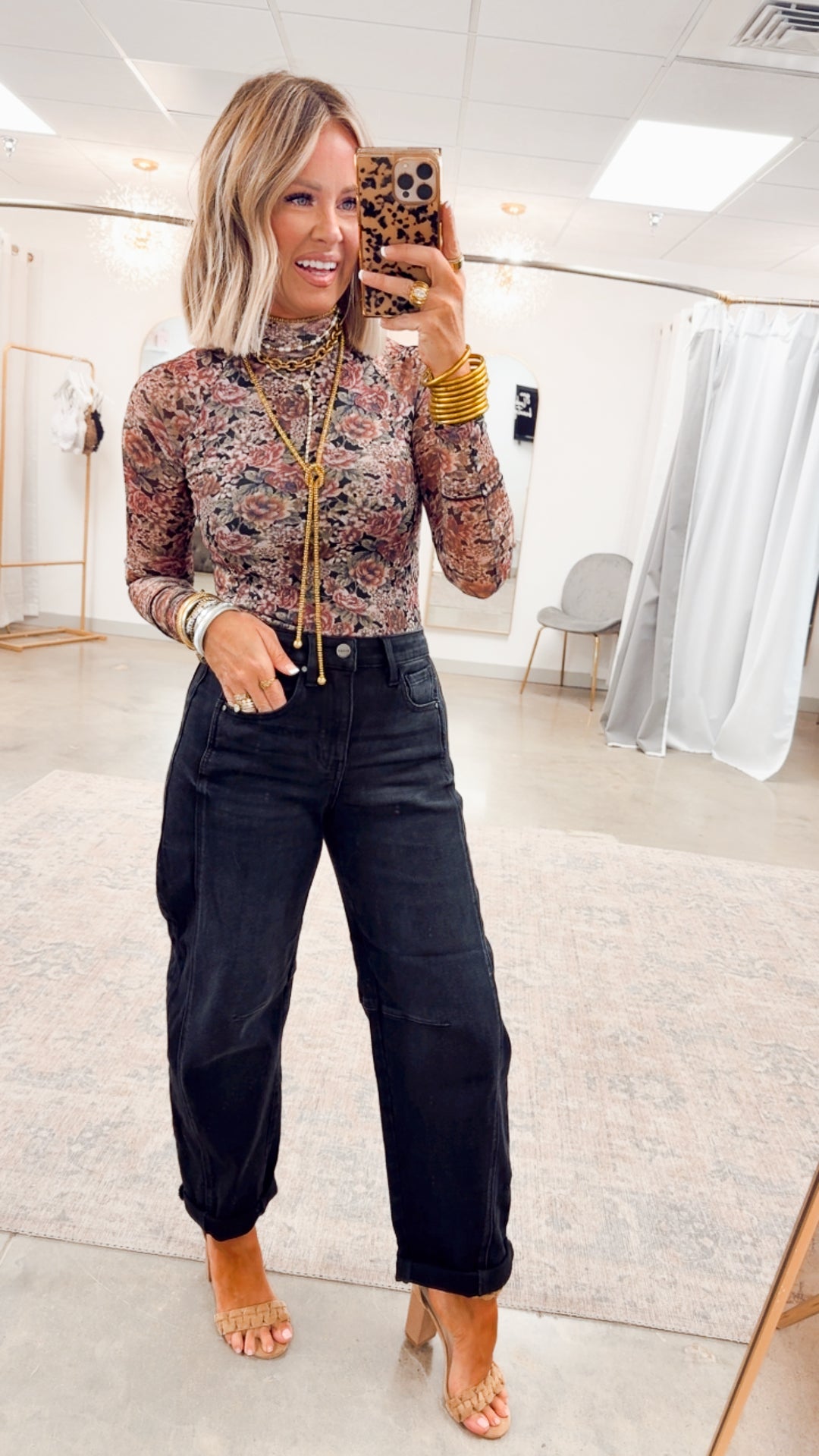 Stetson Barrel Cuffed Jeans-Black