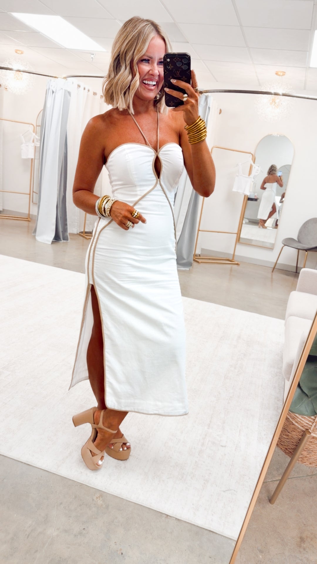 The Tahiti Tide Midi Dress-Off White