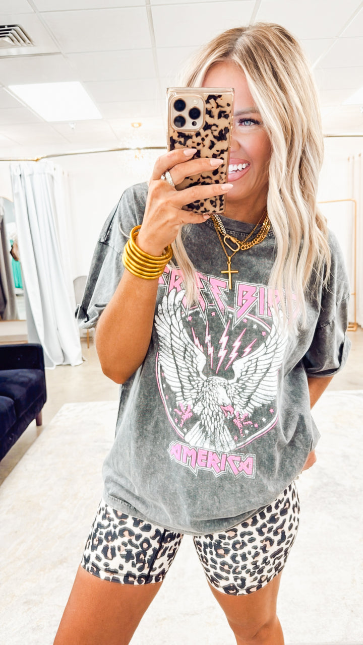 Free Bird America Graphic Tee-Black