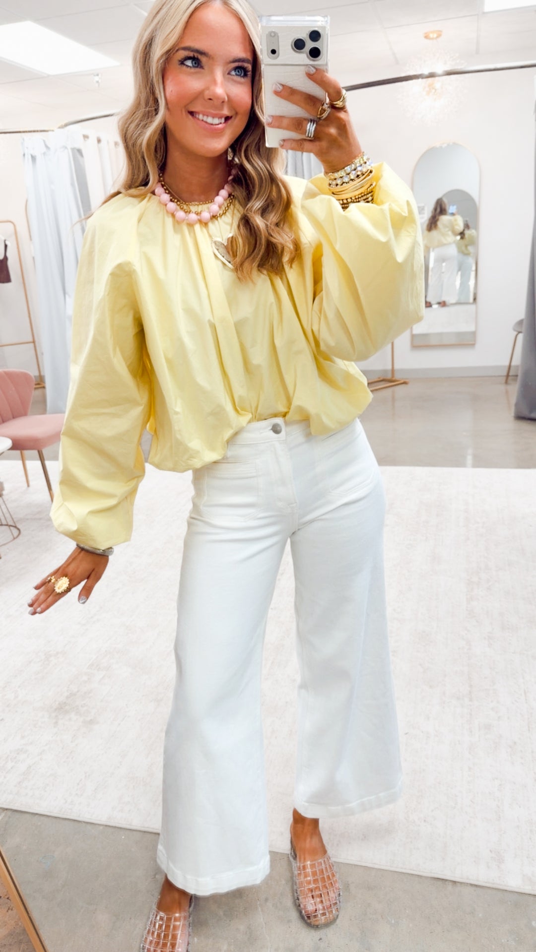 The Celeste Ruched Blouse-Lemon