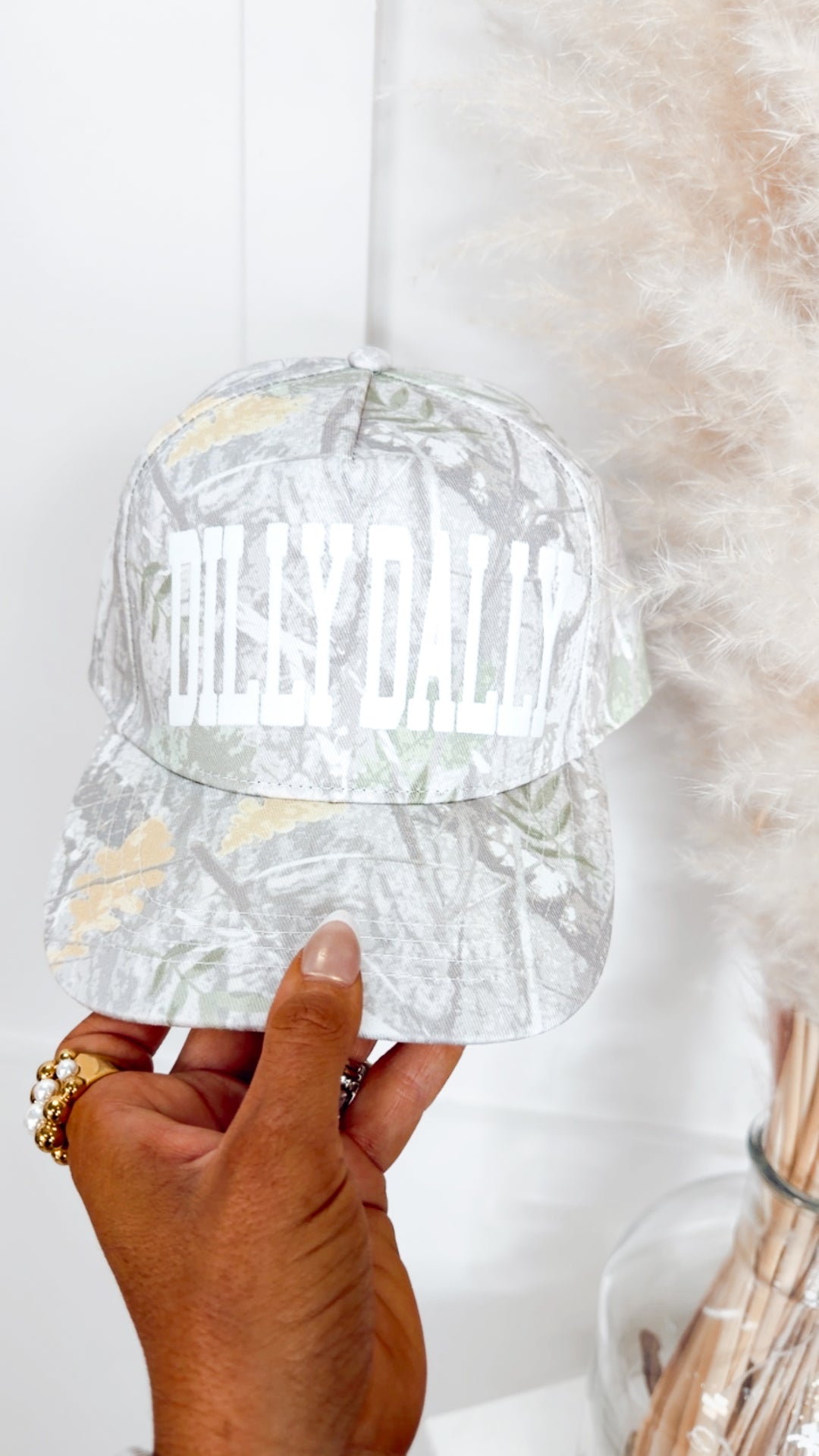 Dilly Dally Washed Camo Trucker Hat