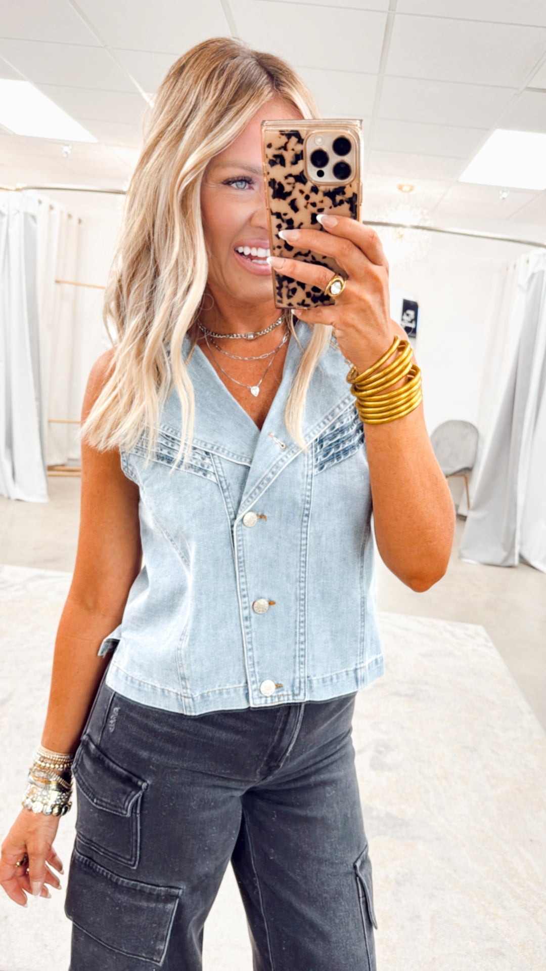 Chic Western Denim Vest