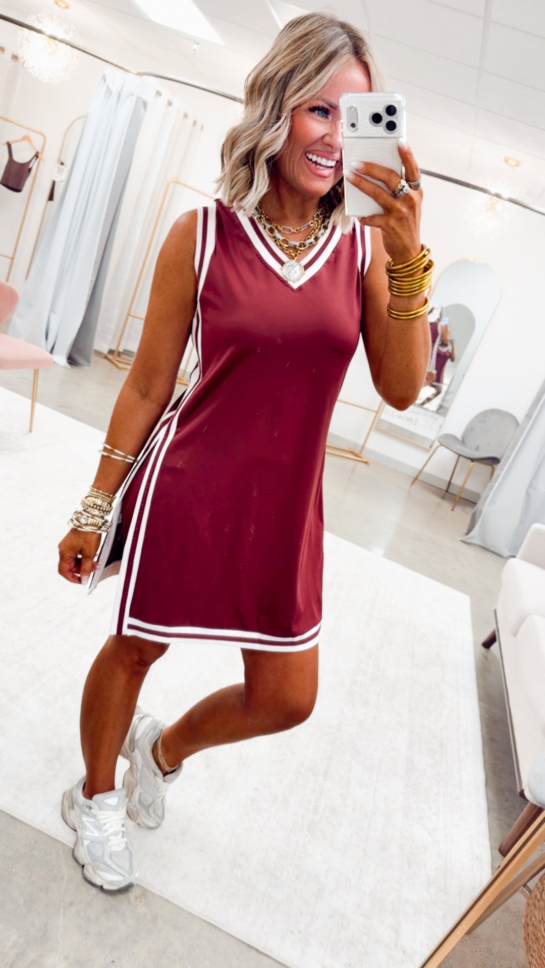 The Sideline Tunic Biker Set-Maroon