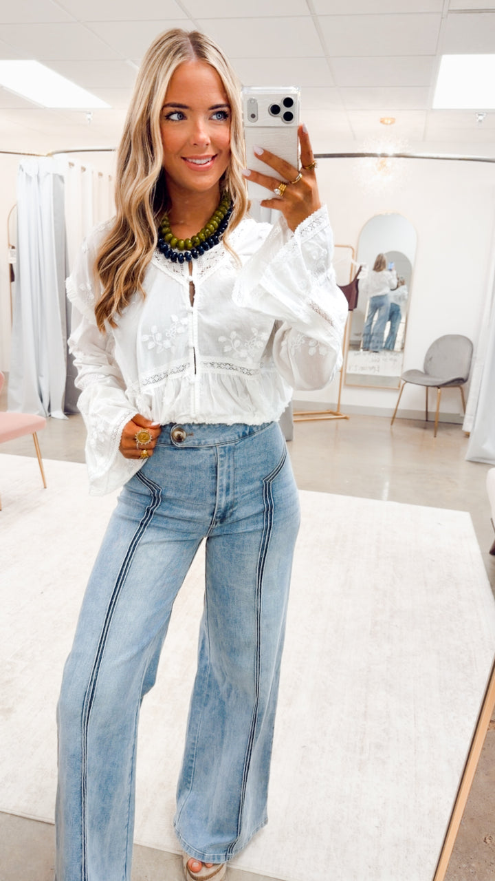 The Heirloom Embroidered Blouse-White