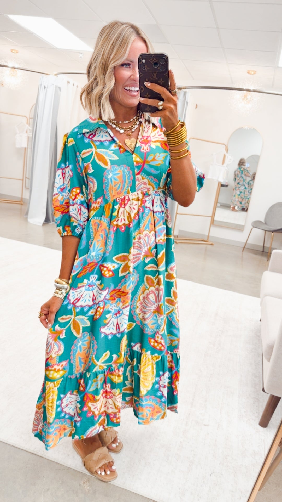 The Vespera Paisley Midi Dress