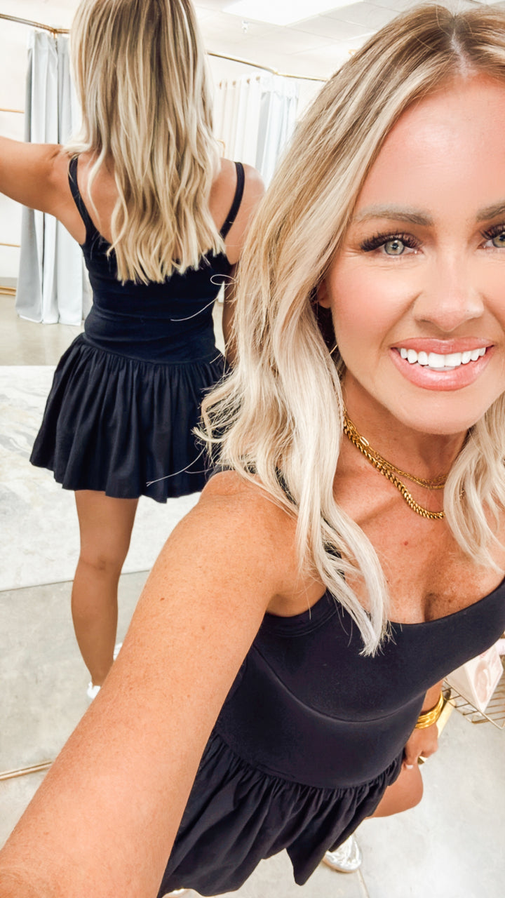 Portia Skort Dress-Black