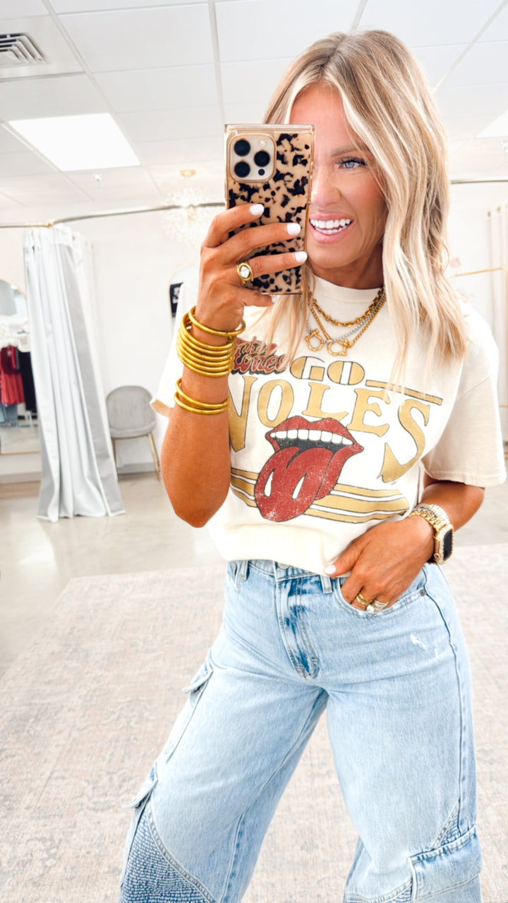 Rolling Stones Go Seminoles Thrifted Tee