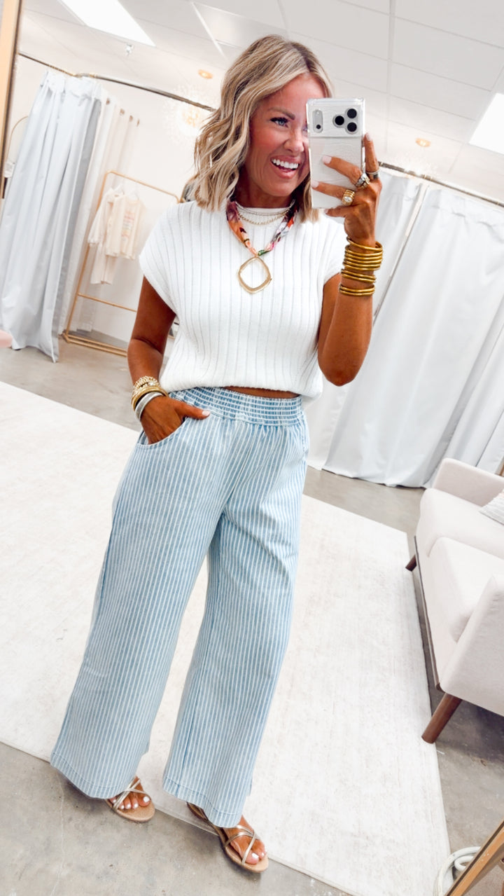 The Verity Stripe Denim Pants