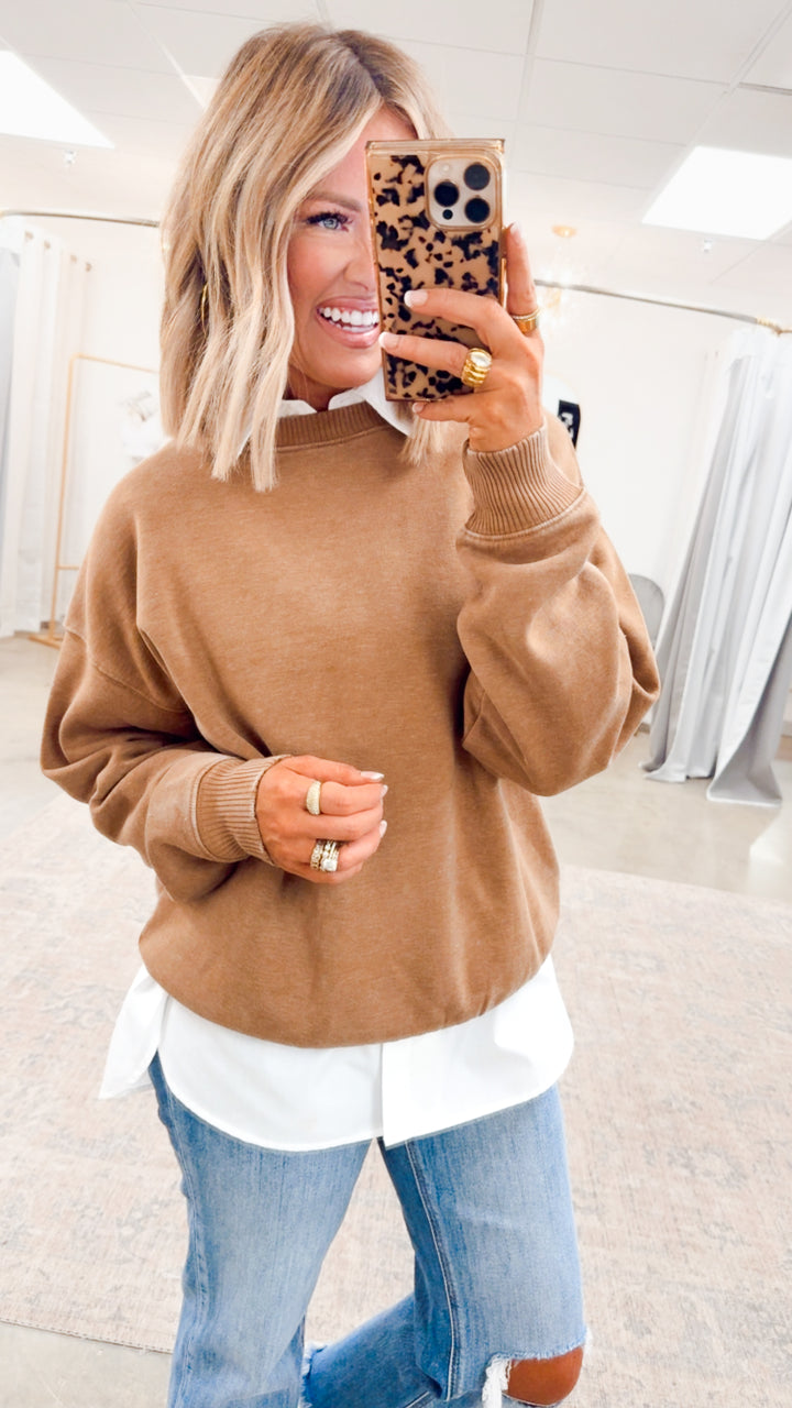 Deep Camel Rustic Ease Sweatshirt