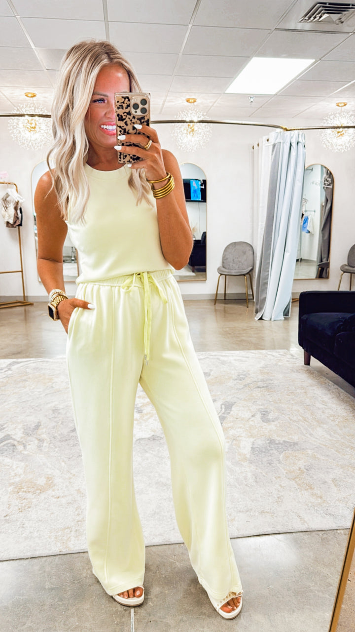 The Cloudform Tank & Pants Set-Lemon Cream