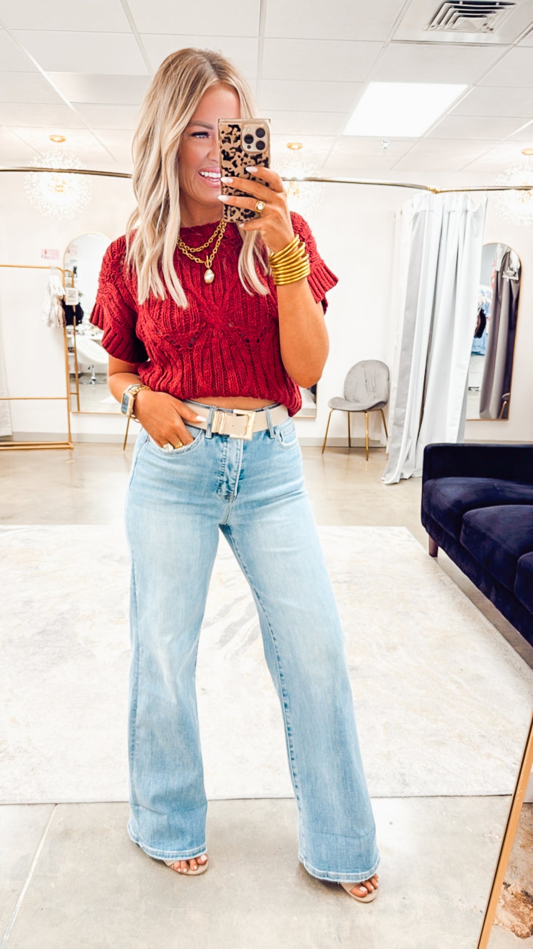 Cable Knit Sweater Top-Wine