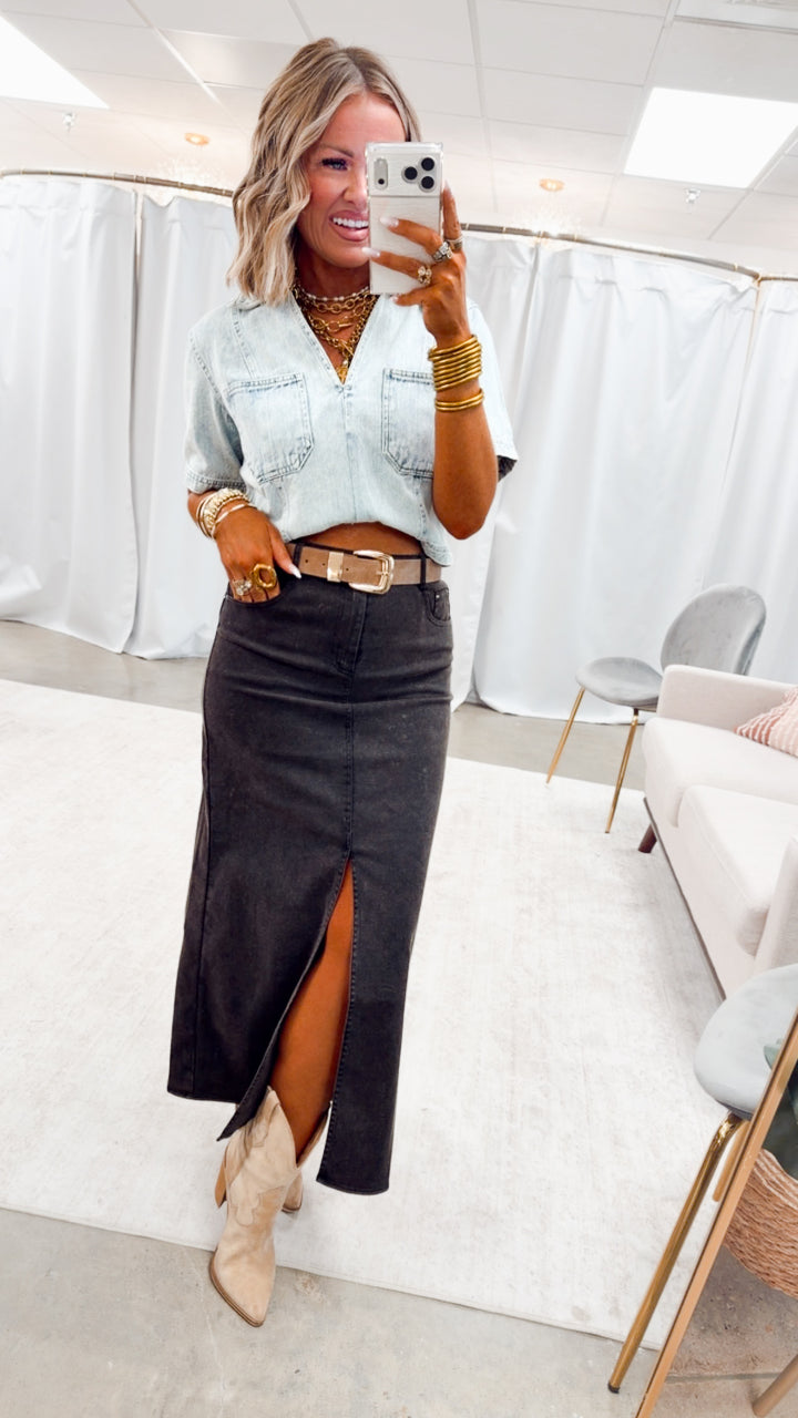 Wren Maxi Skirt-Black