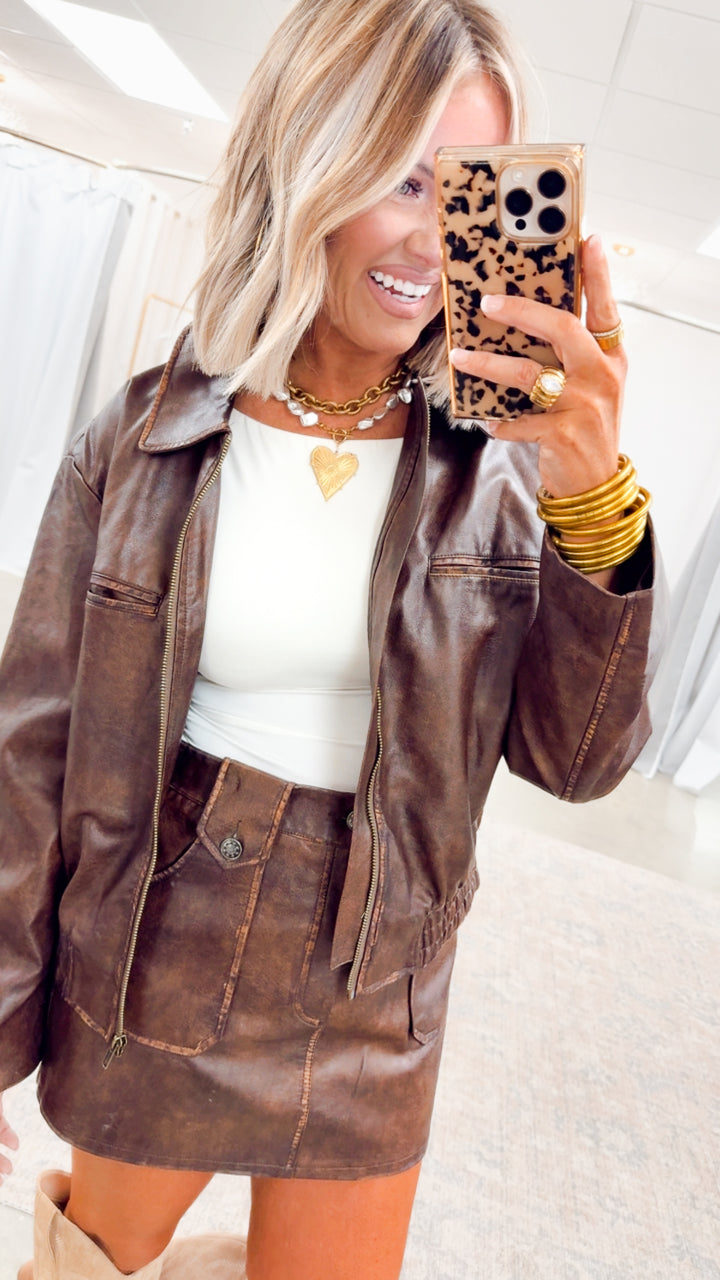 Roasted Vinyl Leather Jacket