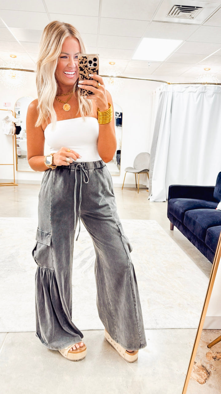 Effortless Cargo Pants-Black