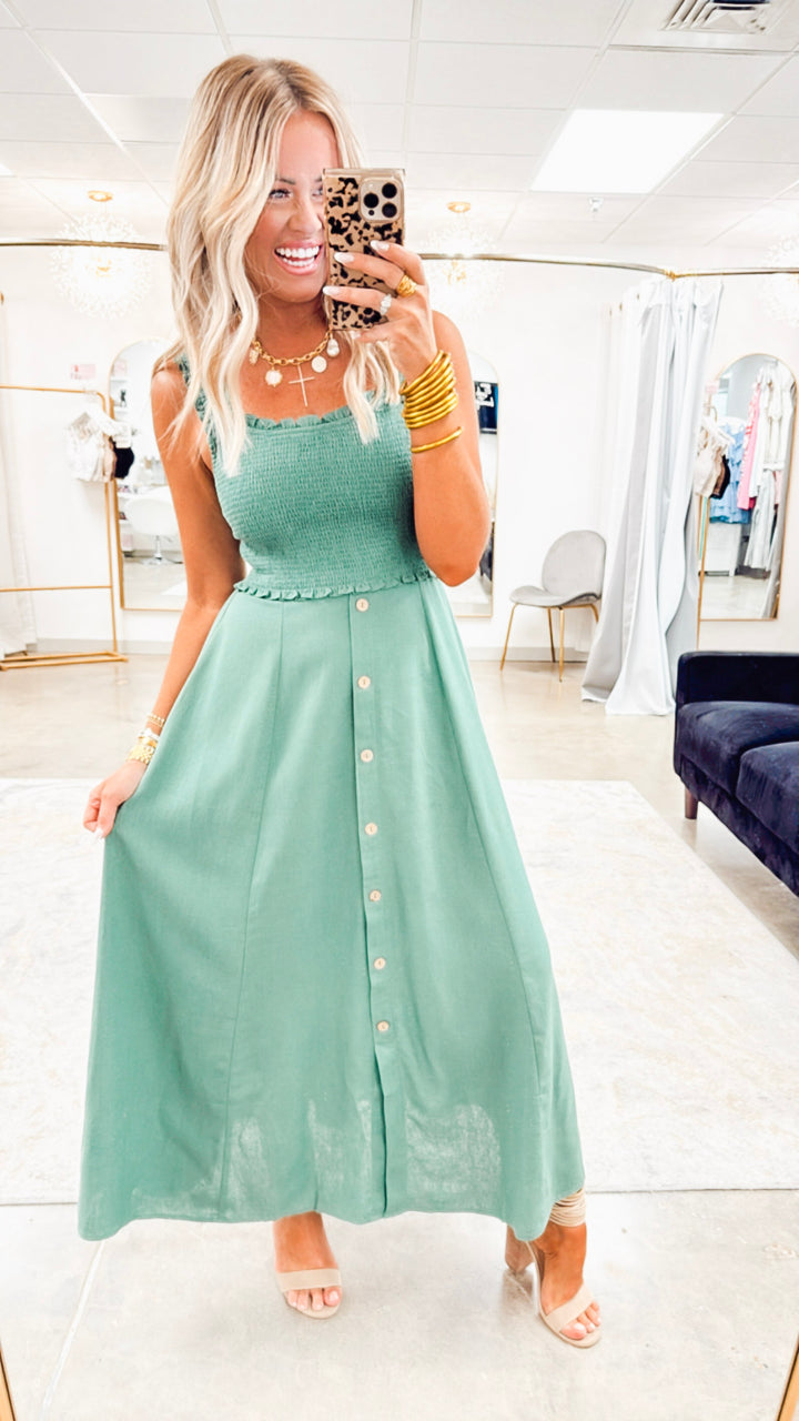 The Clara Smocked Midi Dress