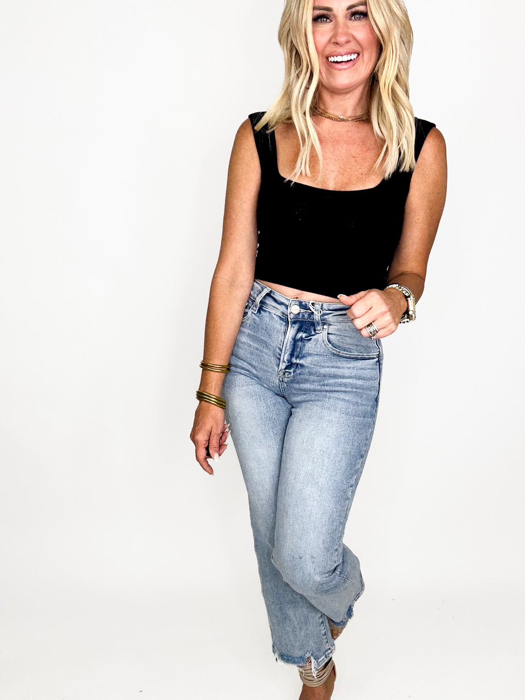 Boho Crochet Knit Crop Tank Top