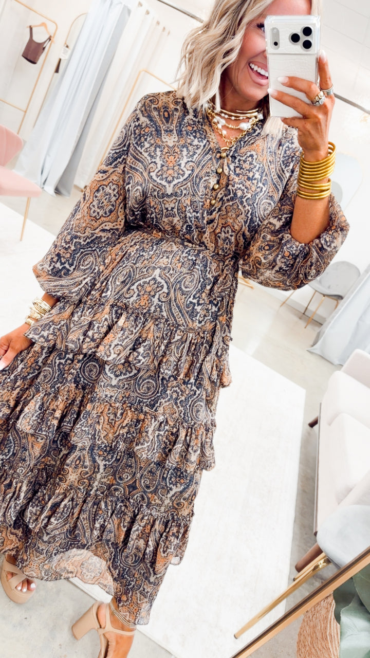 The Adeline Paisley Print Dress
