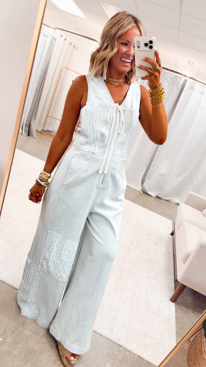 The Lacewood Denim Jumpsuit