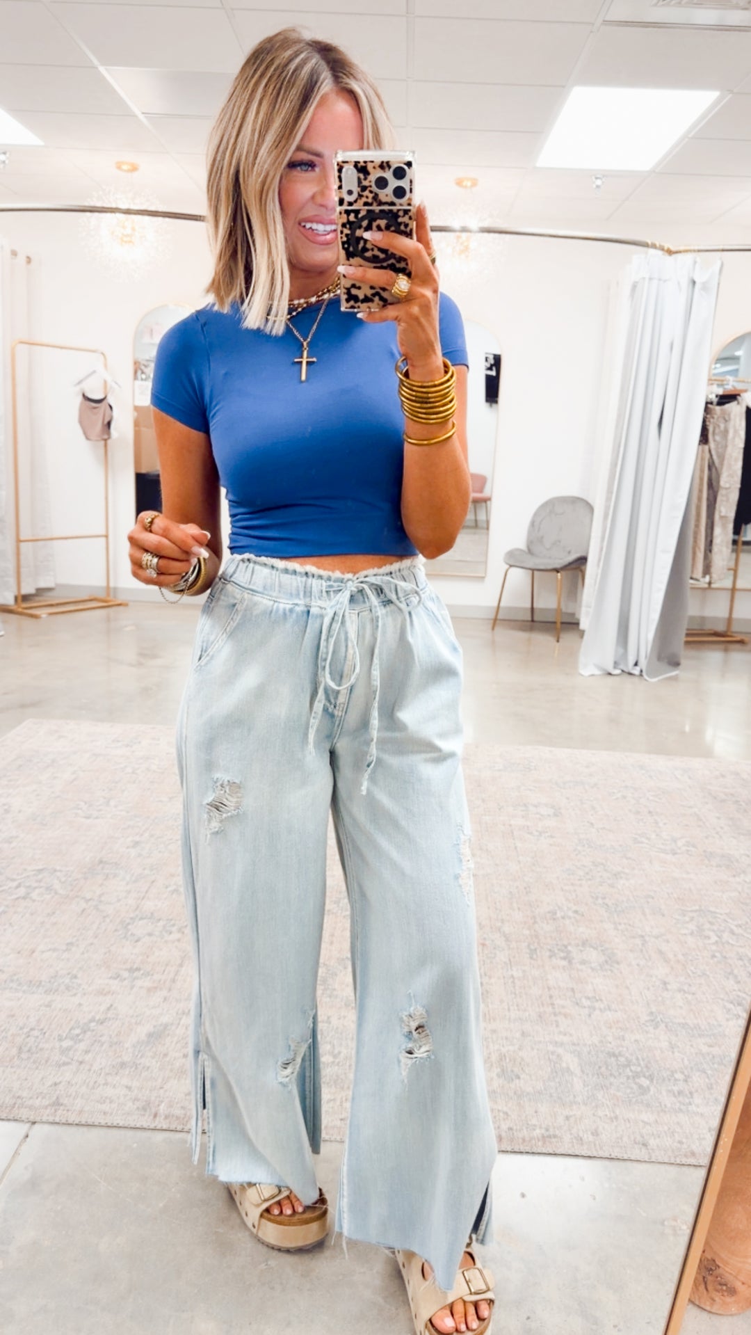 Seamless Crewneck Top-Marlin