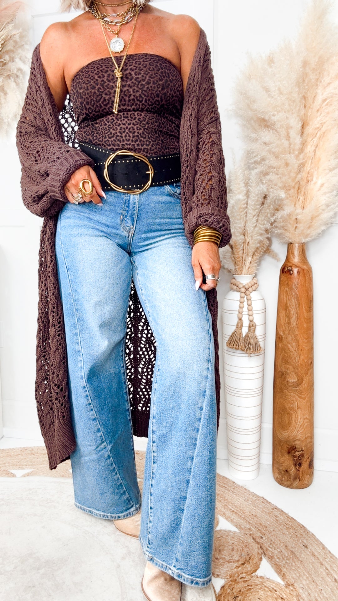 The Seashell Shores Cardigan-Chocolate