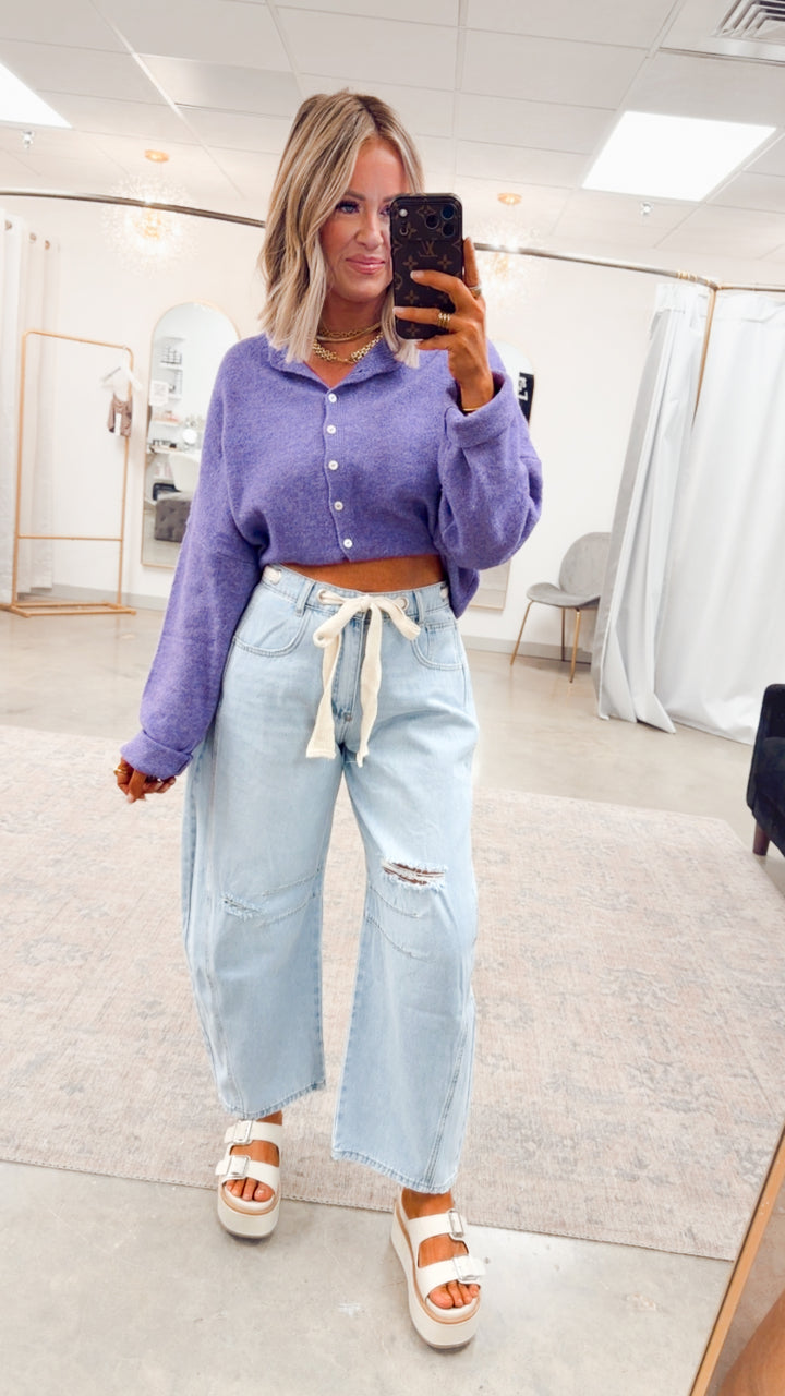 Seaside Stroll Cardigan-Purple