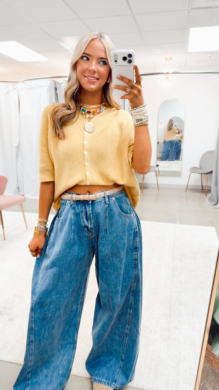 The Sammy Ribbed Cardigan-Honey