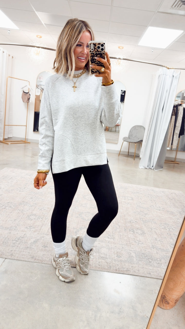 The Split Edge Pullover-Grey